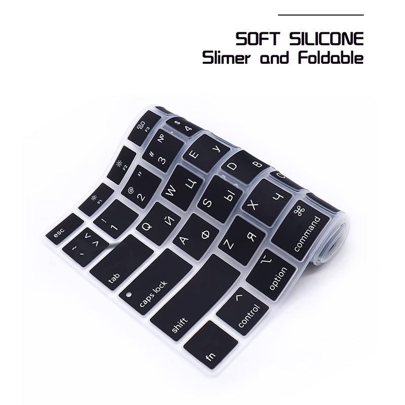 HRH Russian Language Keyboard Cover Skin Silicone Keyboard Cover Protector for MacBook Air 13 Inch 2020 with Touch ID (MODLE A2179 and A2337 M1 Chip,US Layout) - Image 4